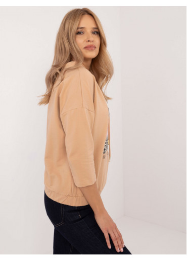 Hnedá mikina s potlačou