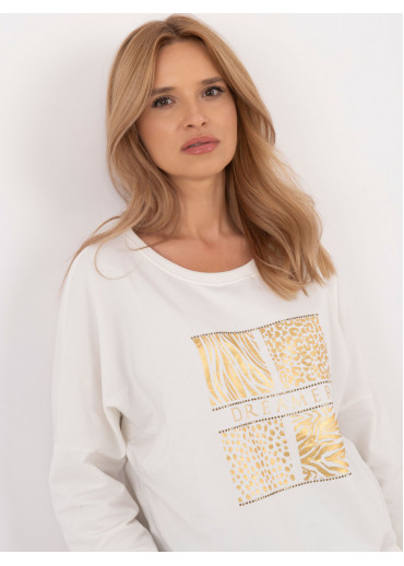 Smotanovo biela dámska mikina s potlačou