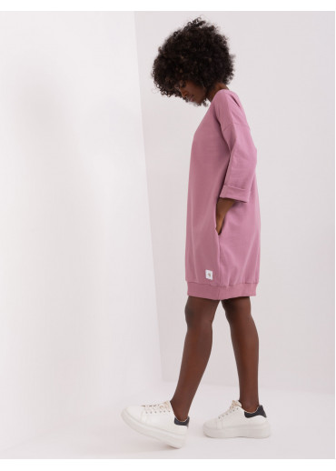 Tmavopúdrovo ružová predĺžená mikina