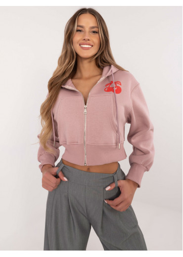 Púdrovo ružová crop top mikina