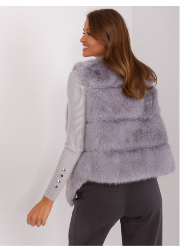 Sivá kožušinová vesta