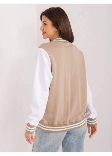 Béžovo hnedá baseballová mikina