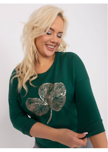 Tmavozelené tričko s potlačou