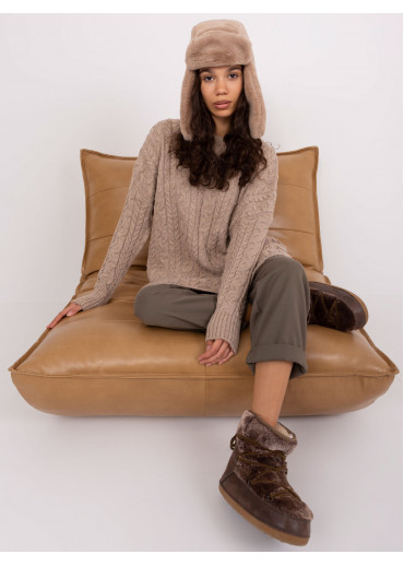 Kapučínovo hnedý predĺžený pulóver