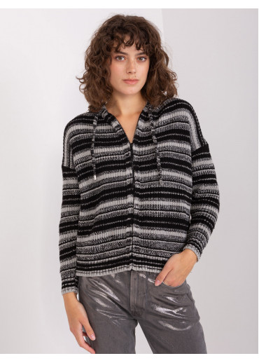 Tmavosivý sveter s kapucňou