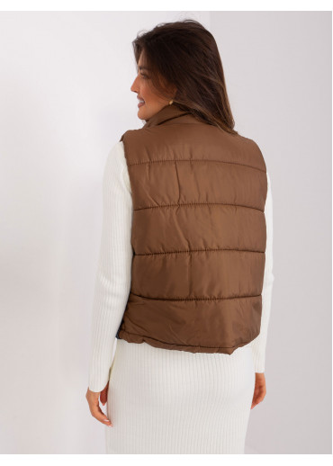Hnedá bunda bez rukávov