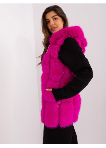Fuchsiovo ružová kožušinová vesta