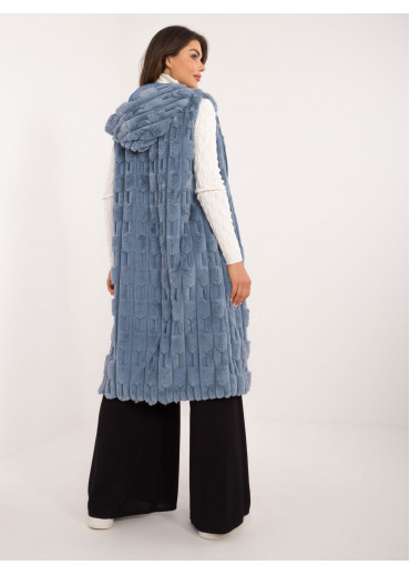 Svetlomodrá dlhá vesta