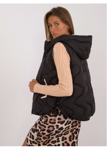 Čierna dámska prešívaná vesta