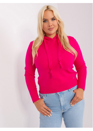 Fuchsiovo ružový pulóver s kapucňou