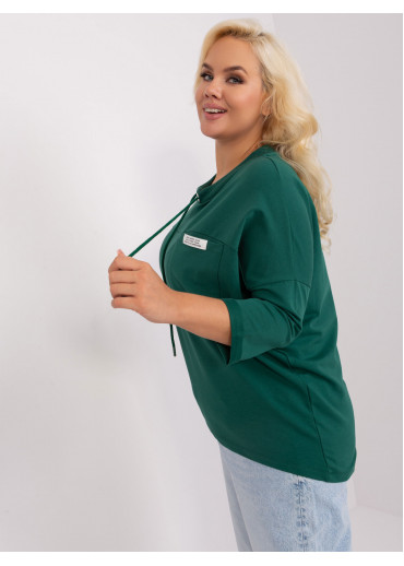 Tmavozelené tričko s 3/4 rukávom