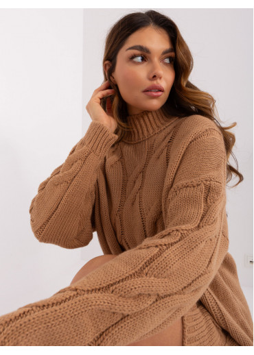 Hnedé pletené šaty