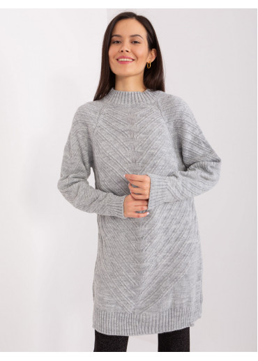 Sivý predĺžený pulóver