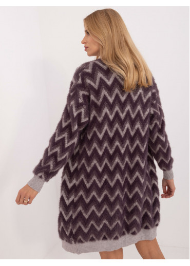 Slivkovo fialový dámsky dlhý kardigán