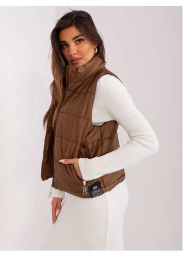 Hnedá bunda bez rukávov