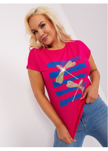 Fuchsiovo ružové tričko s potlačou