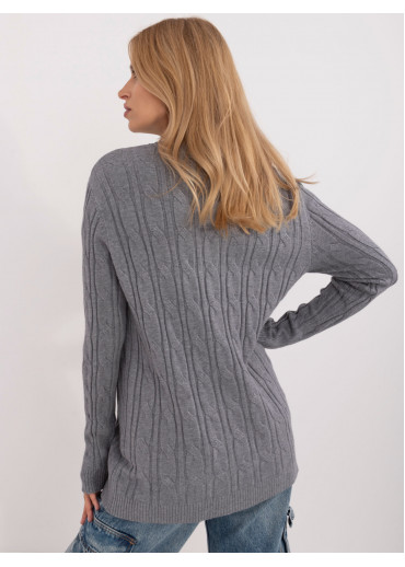 Tmavosivý dámsky predĺžený sveter