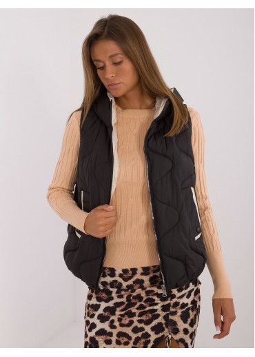 Čierna dámska prešívaná vesta