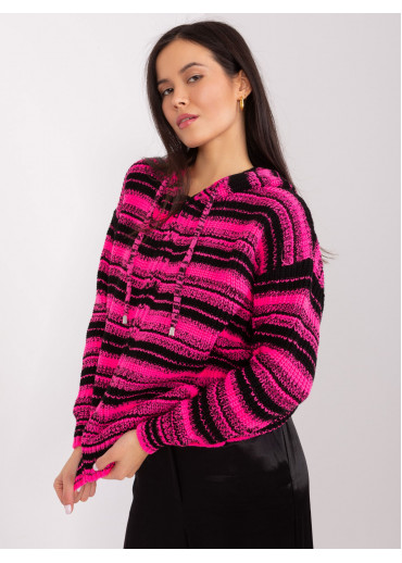 Ružový sveter s kapucňou