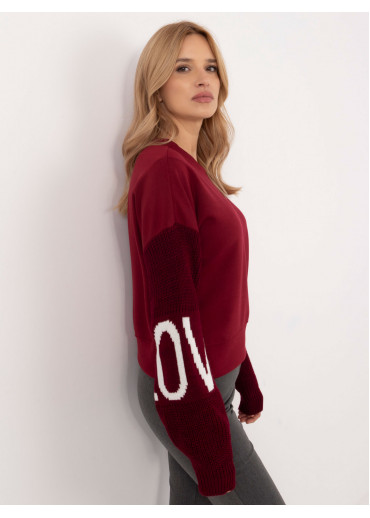 Bordovo červený dámsky sveter