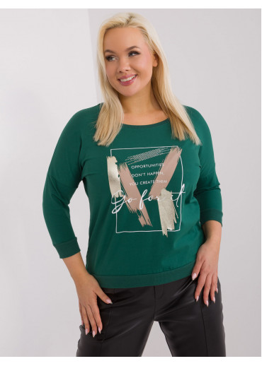 Tmavozelené tričko s potlačou