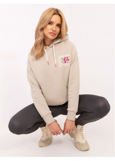 Béžovo hnedá mikina s kapucňou