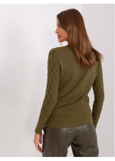 Khaki zelený pulóver