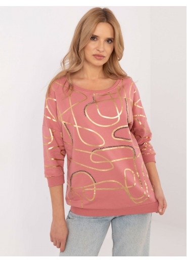 Tmavopúdrovo ružová moderná mikina