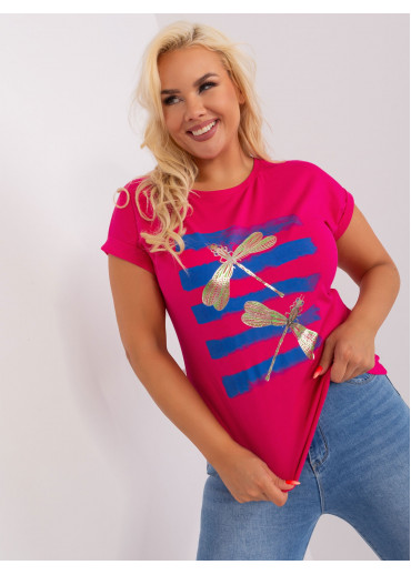 Fuchsiovo ružové tričko s potlačou