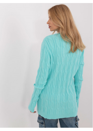 Svetlozelený dámsky predĺžený sveter