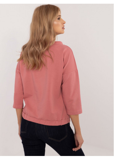 Tmavopúdrovo ružová mikina s potlačou