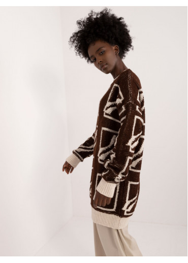 Tmavohnedý dámsky oversize sveter