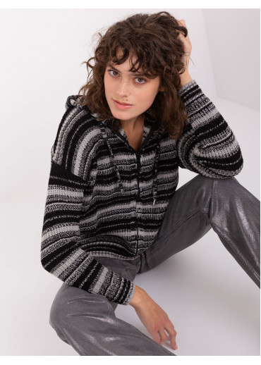 Tmavosivý sveter s kapucňou