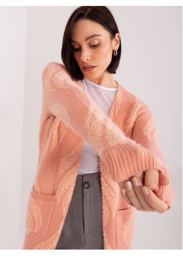 Tmavopúdrovo ružový kardigán