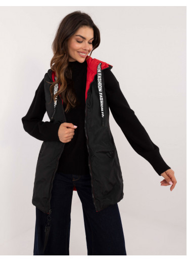 Červená obojstranná dlhá vesta