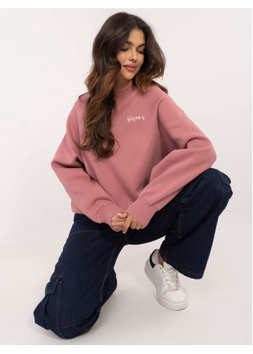 Tmavopúdrovo ružová elegantná mikina