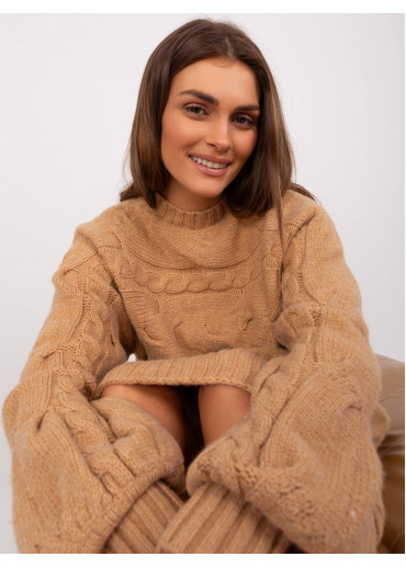 Karamelovo hnedý predĺžený sveter
