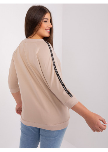 Béžovo hnedé tričko s 3/4 rukávom