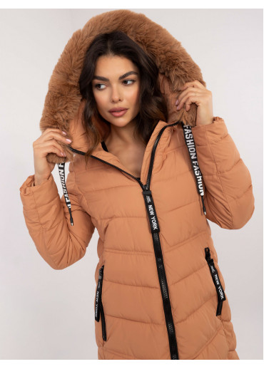 Hnedá prešívaná zimná bunda