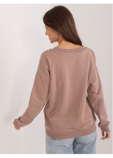 Béžovo hnedé dámske tričko s dlhým rukávom