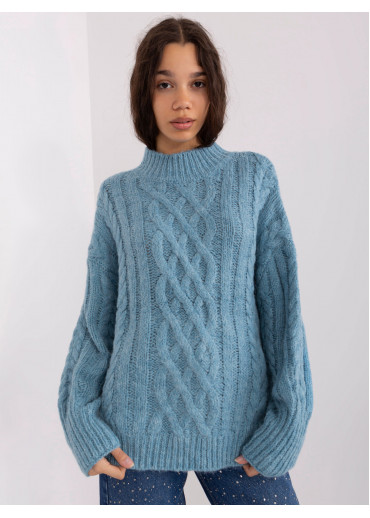 Svetlomodrý pletený sveter
