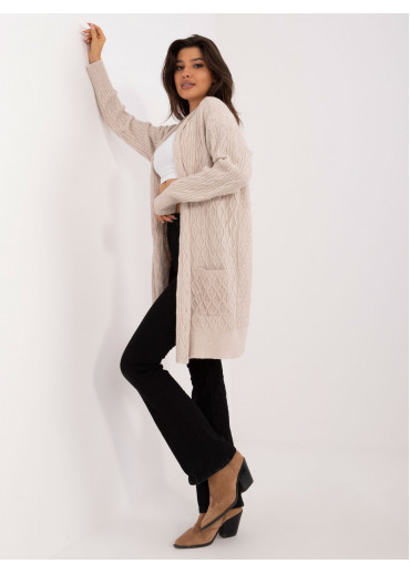 Béžovo hnedý dámsky kardigán