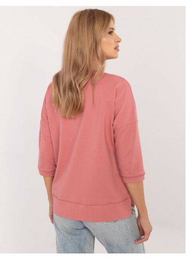 Tmavopúdrovo ružová dámska mikina