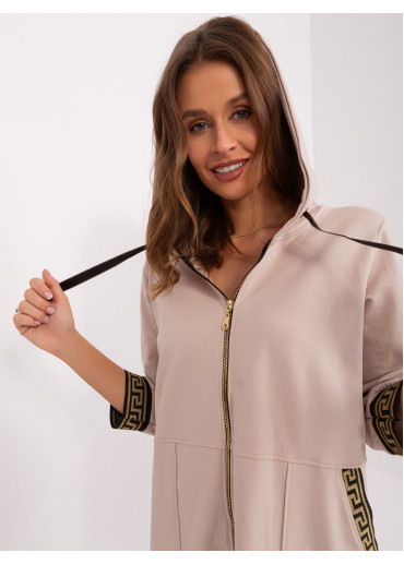 Béžovo hnedá dlhá mikina