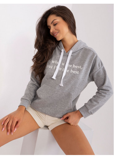 Sivá mikina s kapucňou