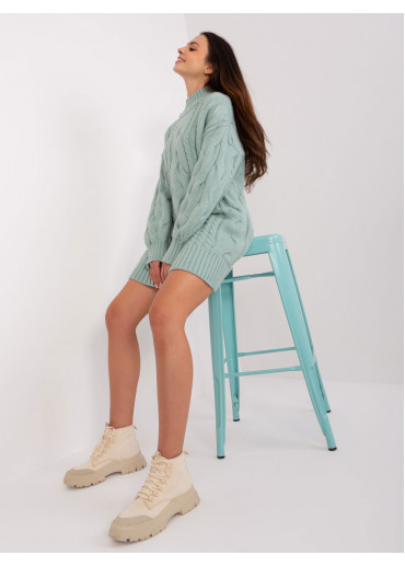 Svetlozelený predĺžený sveter