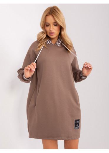 Hnedá mikinová tunika