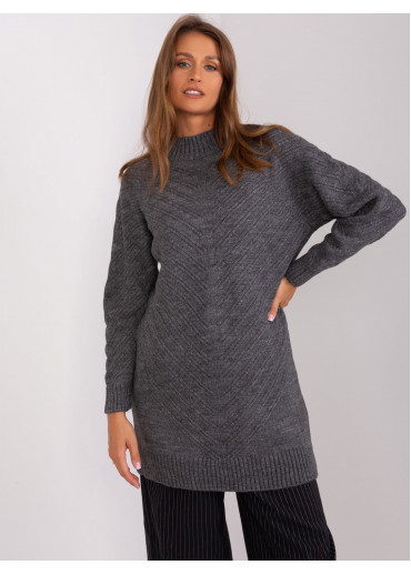 Tmavosivý predĺžený pulóver