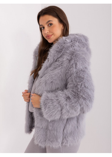 Sivá kožušinová bunda