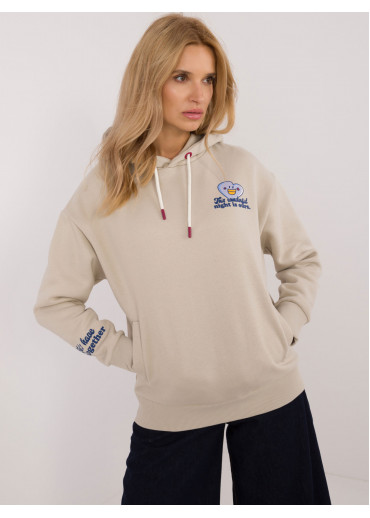 Béžovo hnedá dámska mikina